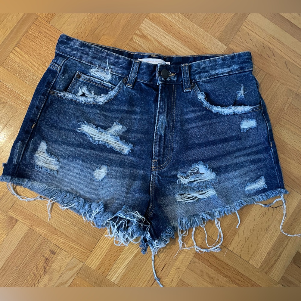 Blue distress Zara denim shorts